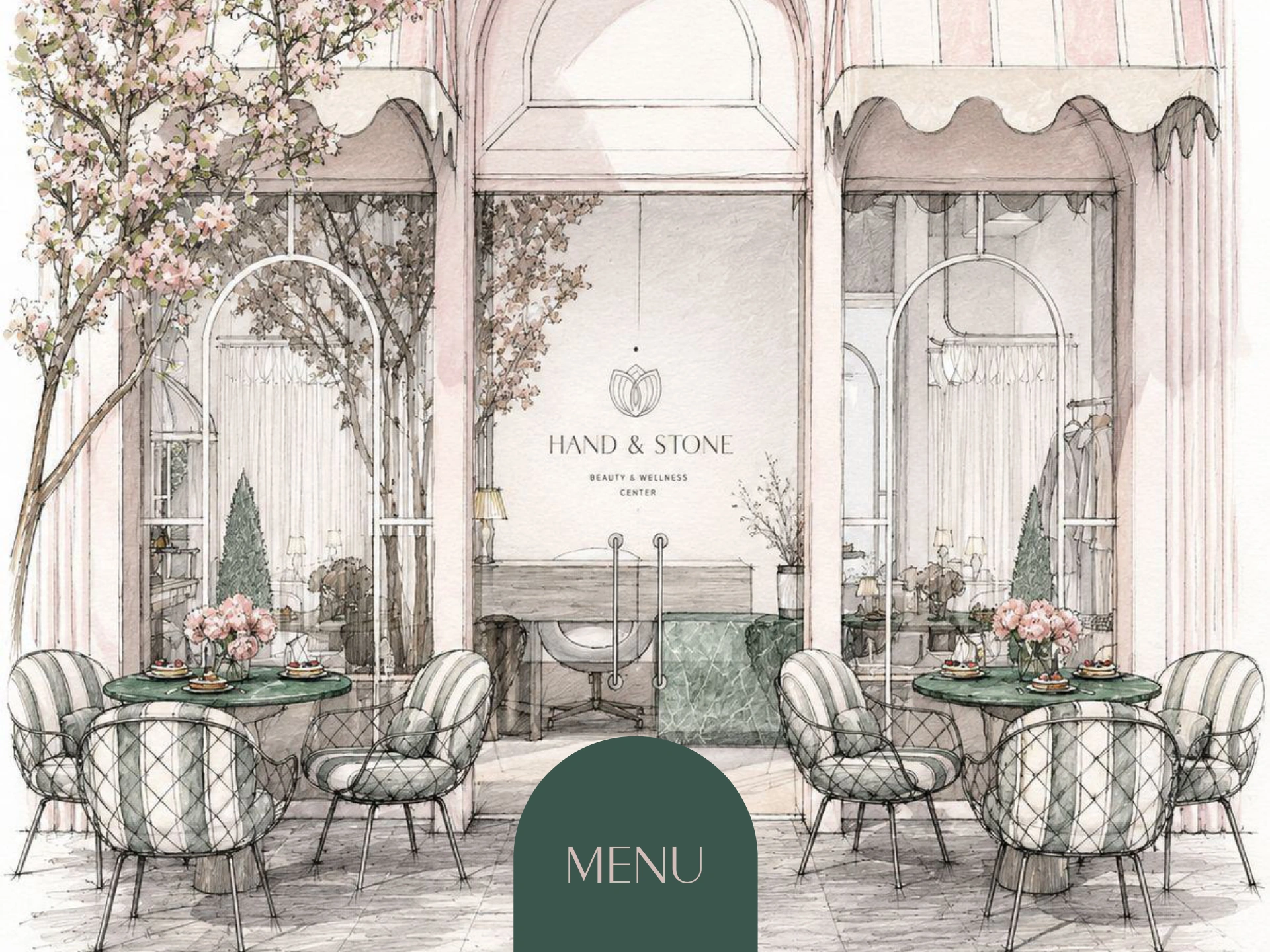 Hand & Stone menu page 1 of 13