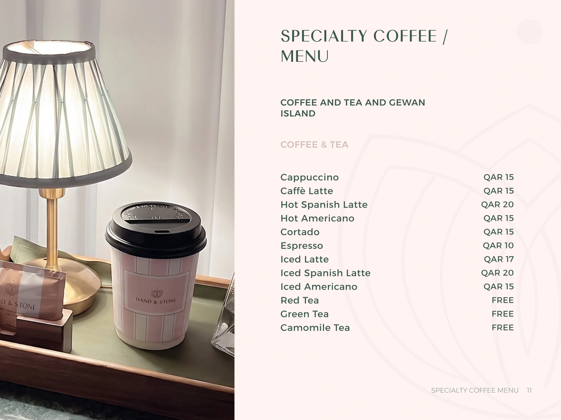 Hand & Stone menu page 11 of 13