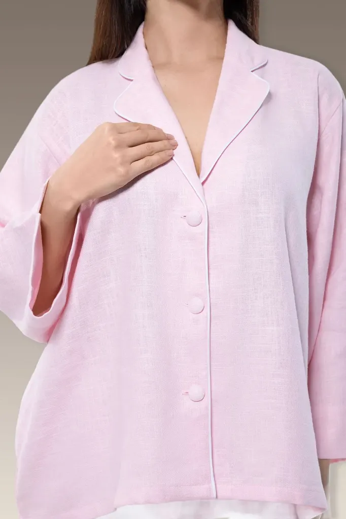 A PINK LINEN PYJAMA